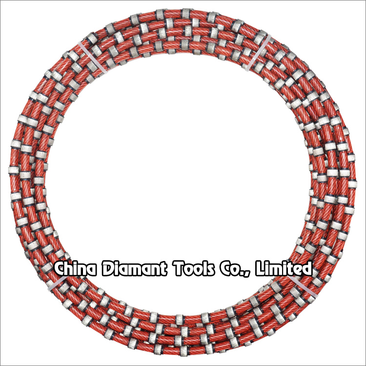 Diamond wire saw for granite block squaring and slab cutting